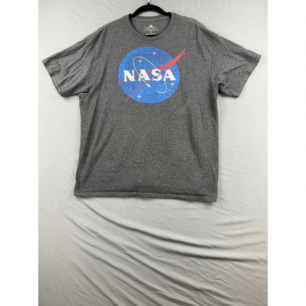 NASA T Shirt Mens XL Gray Aldrin Family Foundation Space Graphic Tee Good